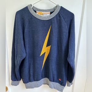 Aviator Nation Lightning Bolt Crew Neck Sweatshirt Pullover